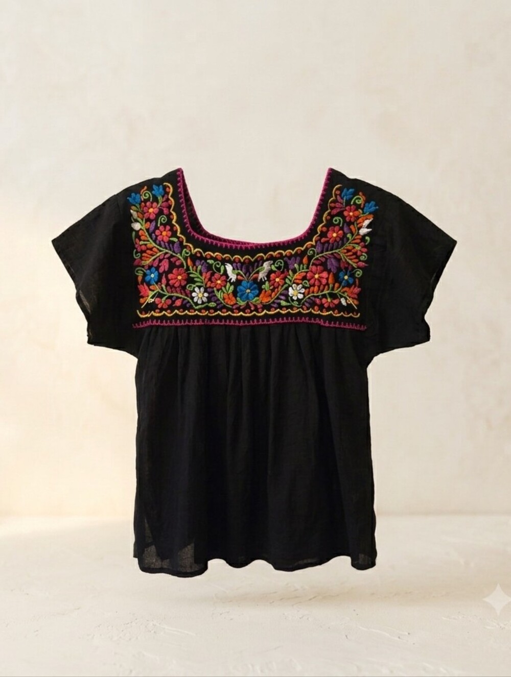 Black Embroidered Top